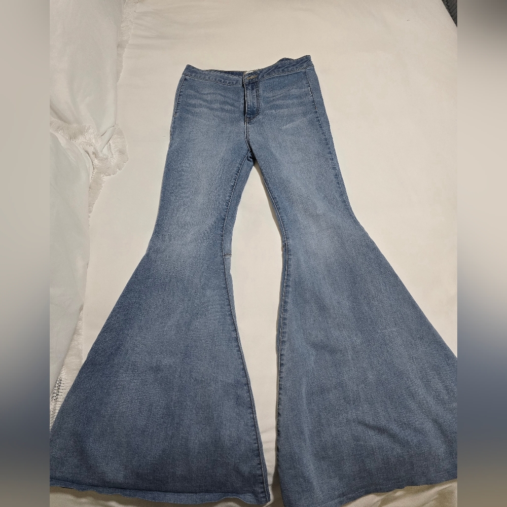 Free People Blue Just Float On Flare Jeans